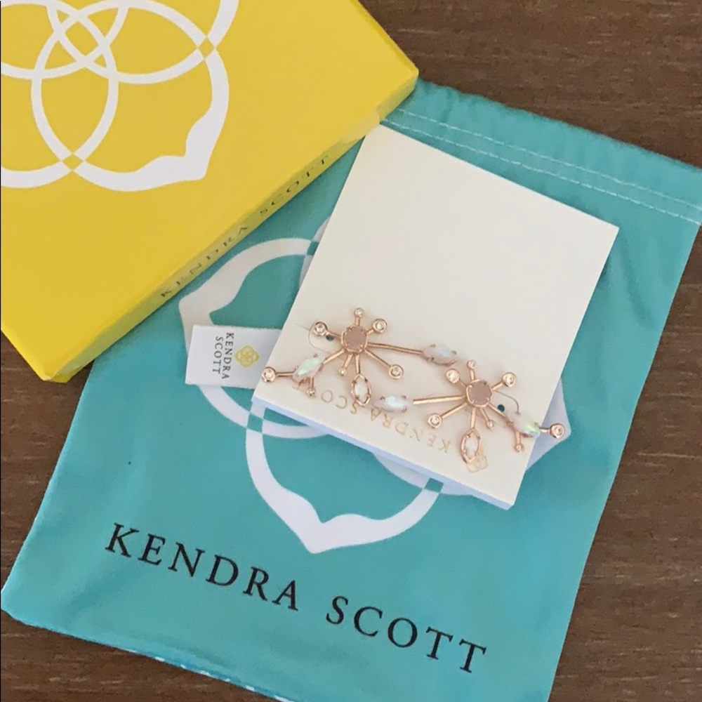 Rose gold and crystal Kendra Scott earrings